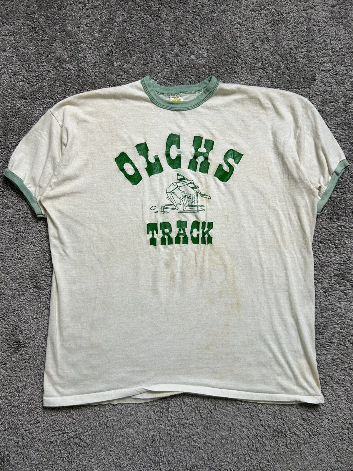 Russell Athletic Vintage 70s Russell Olchs Track Ringer Tee Made In Usa Faded