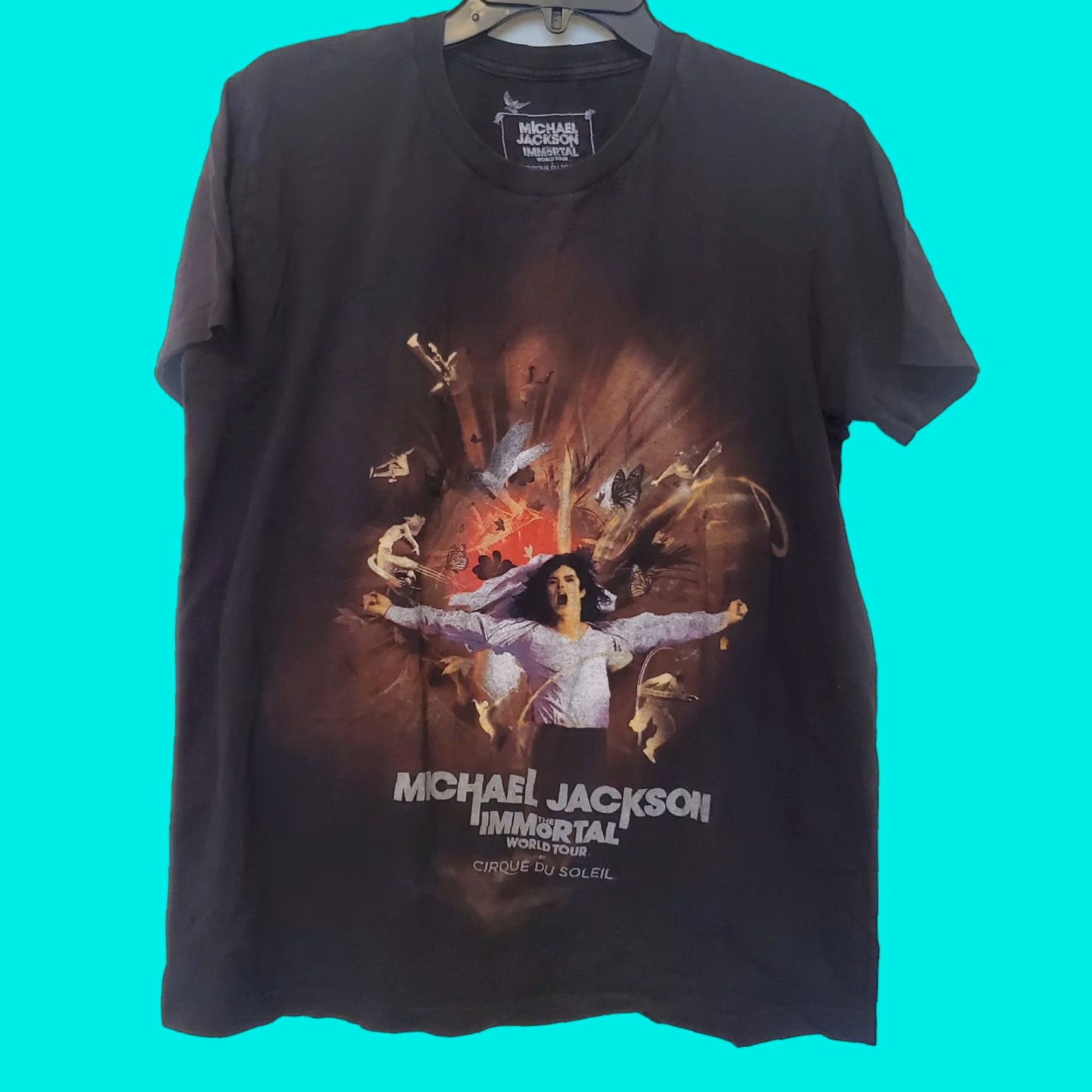 Vintage Michael Jackson Immortal World Tour Cirque De Soleil Mens Large Black T Shirt Band Tee Men M Hoodie, Sweatshirt