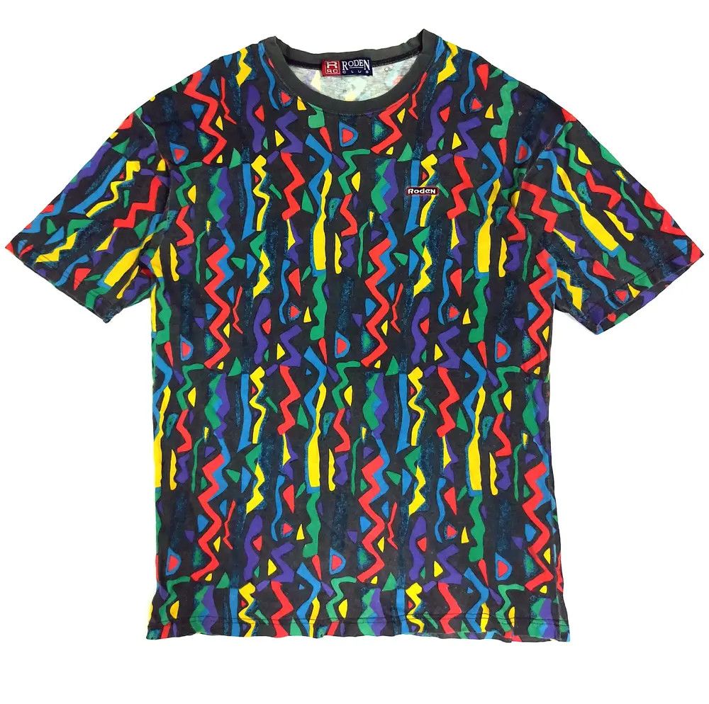 Rare Vintage 90s Roden Club Psychedelic Aop Tee