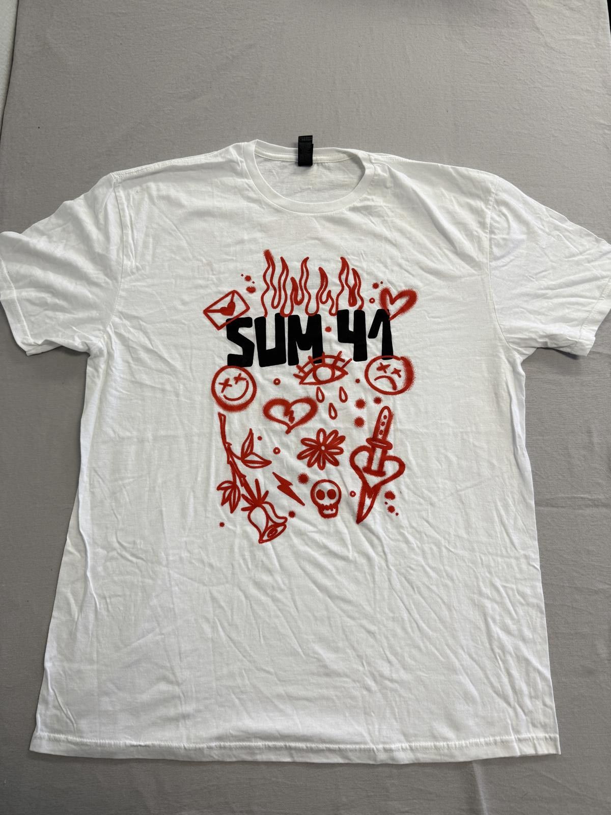 Designer Sum 41 Band T Shirt Sum 41 Tour 2022 Notebook Sketches Xl Hoodie, Sweatshirt | AU16VibeMintTees.com