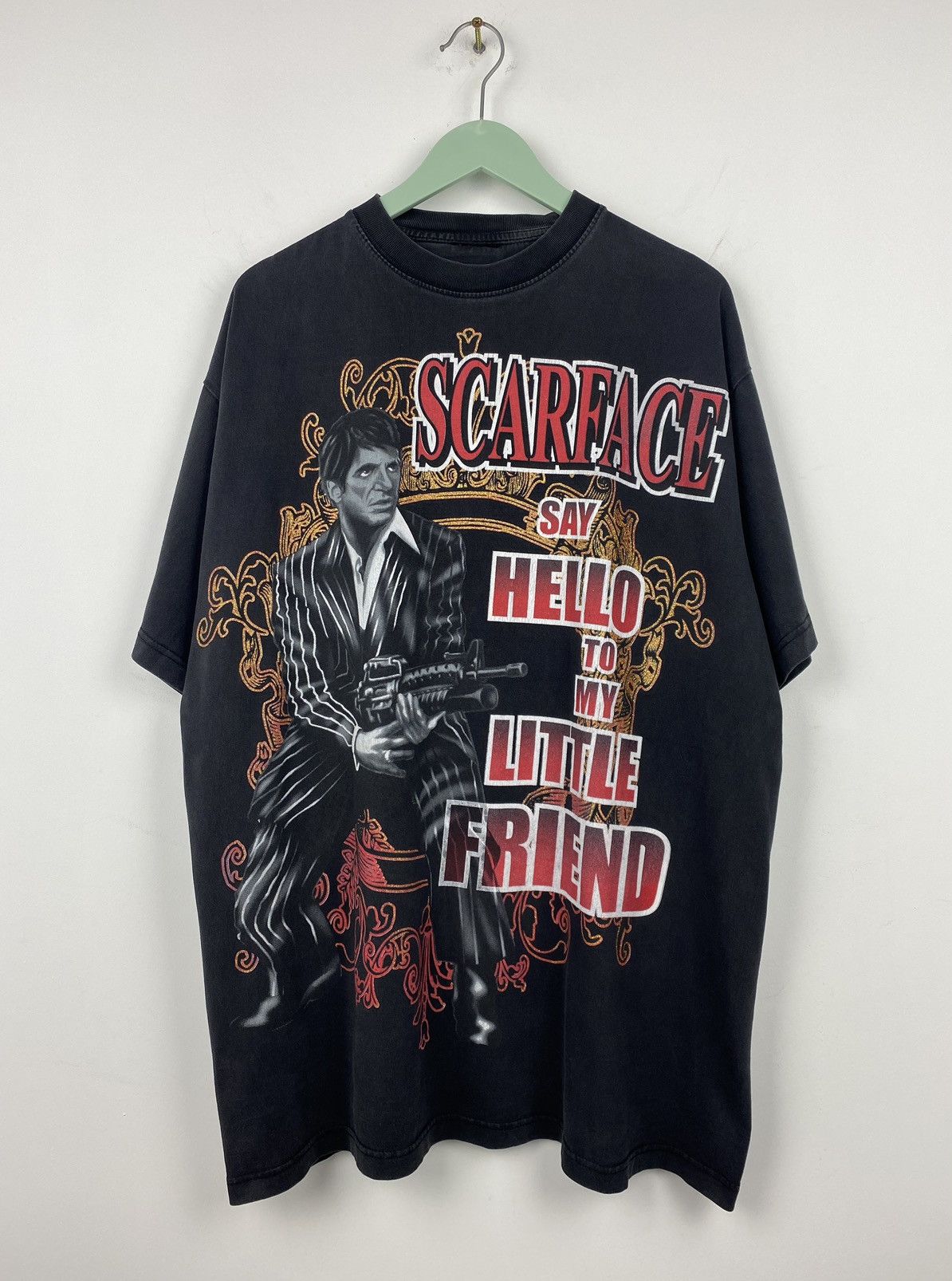 Vintage Scarface Say Hello To My Little Friend T Shirt Y2k
