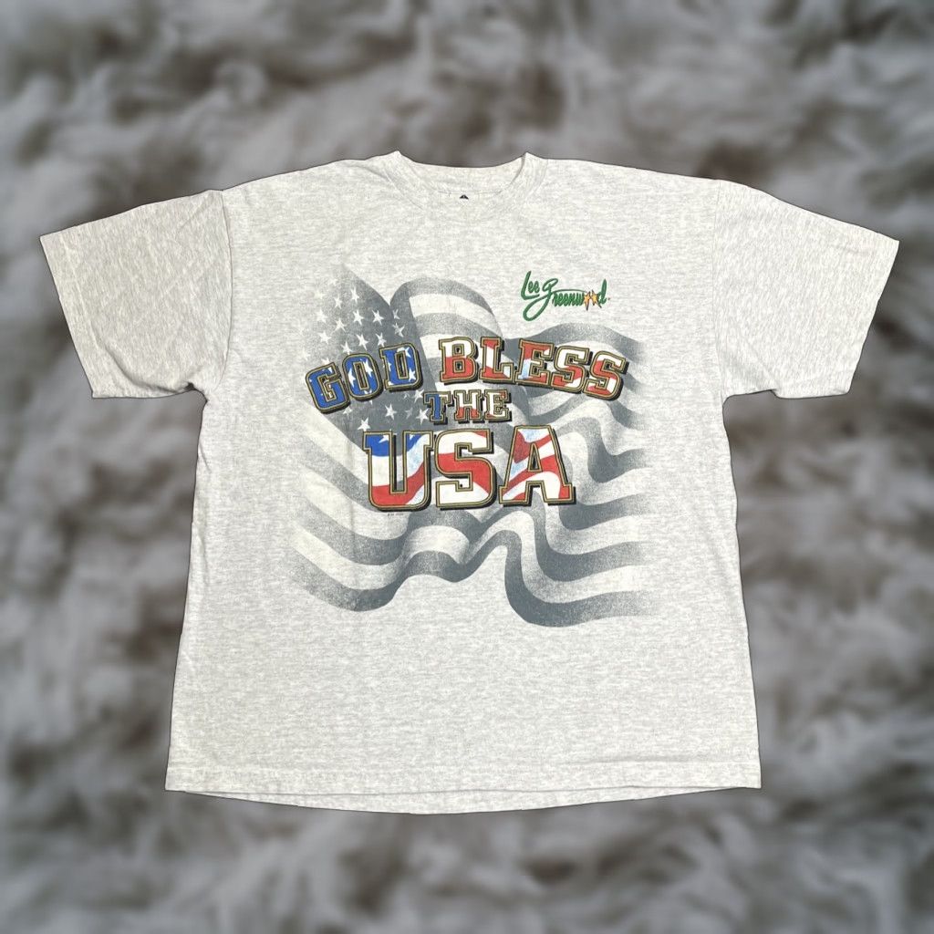 Delta Vintage 90s Lee Greenwood God Bless The Usa Graphic Tshirt Xl Grey Double Sided Shirt Mens Hoodie, Sweatshirt