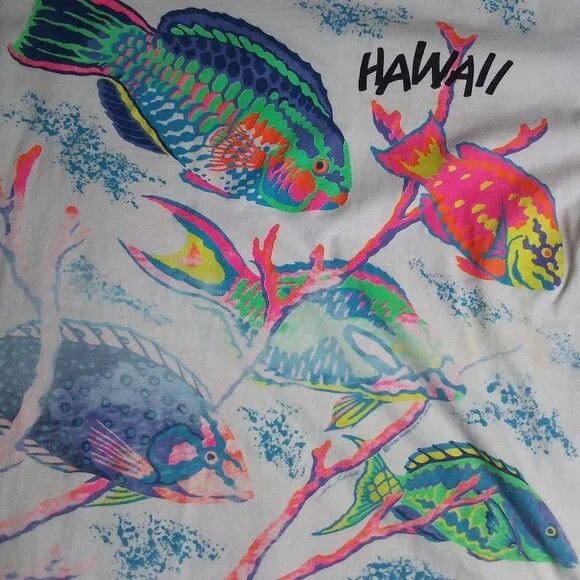 Other Vintage Hawaii Tropical Fish Neon Aop T Shirt