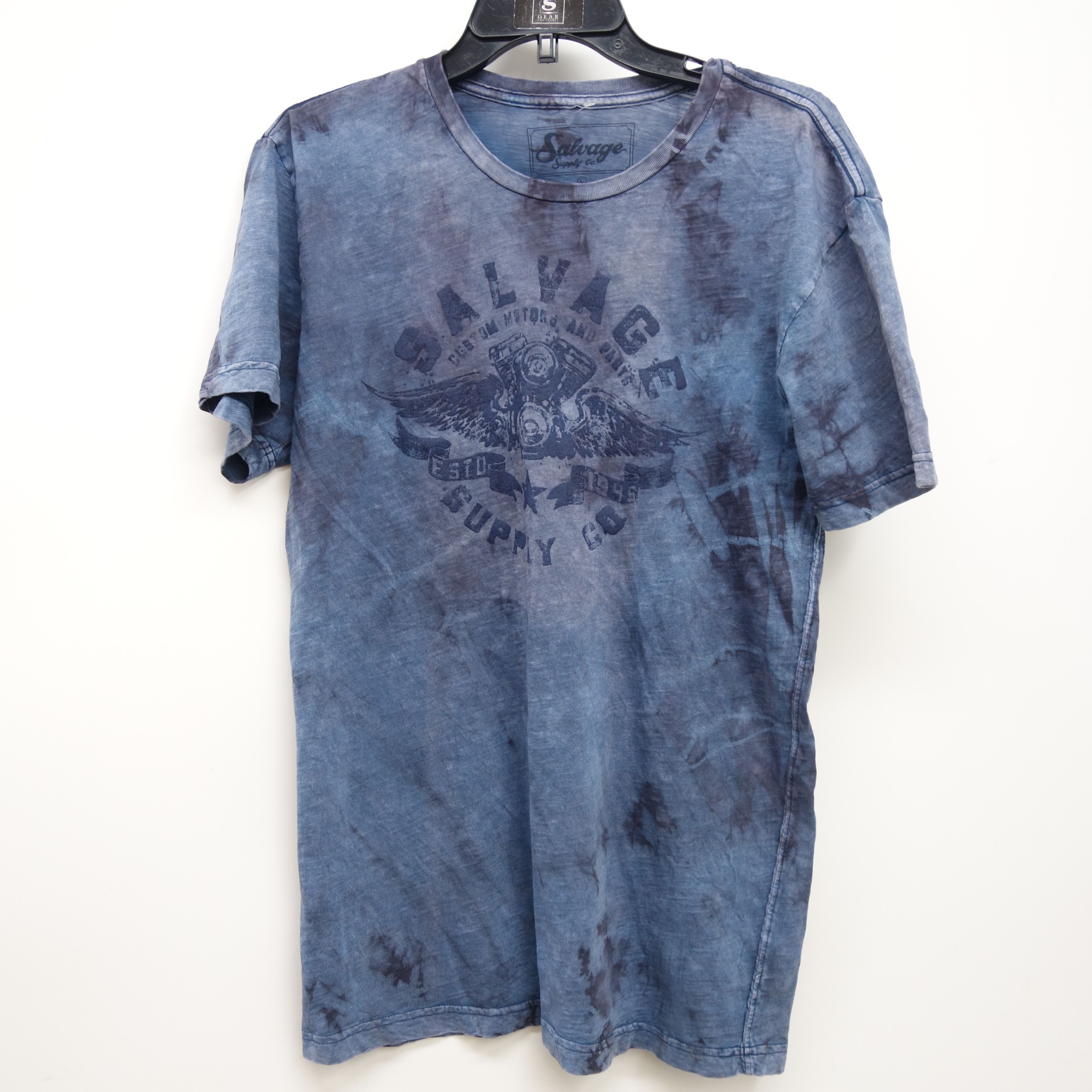 Salvage Acid Wash Blue Salvage Supply Company Buffalo Tee Large Hoodie, Sweatshirt | FlexRushtees.com