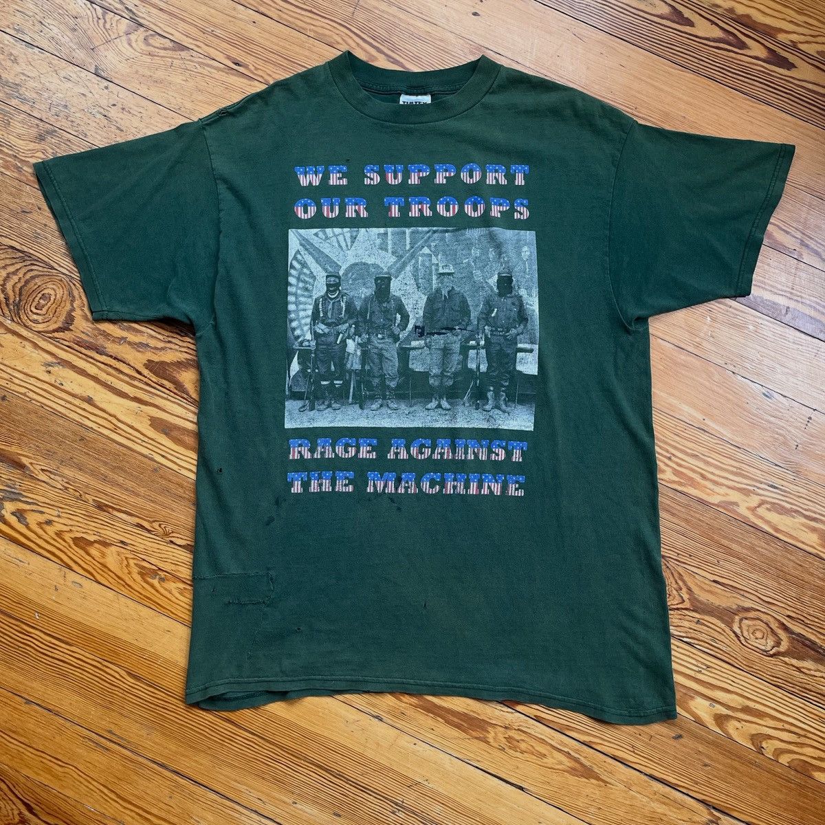 Band Tees Vintage Rage Against The Machine Support The Troops Xl Giant Hoodie, Sweatshirt | FlexRushtees.com