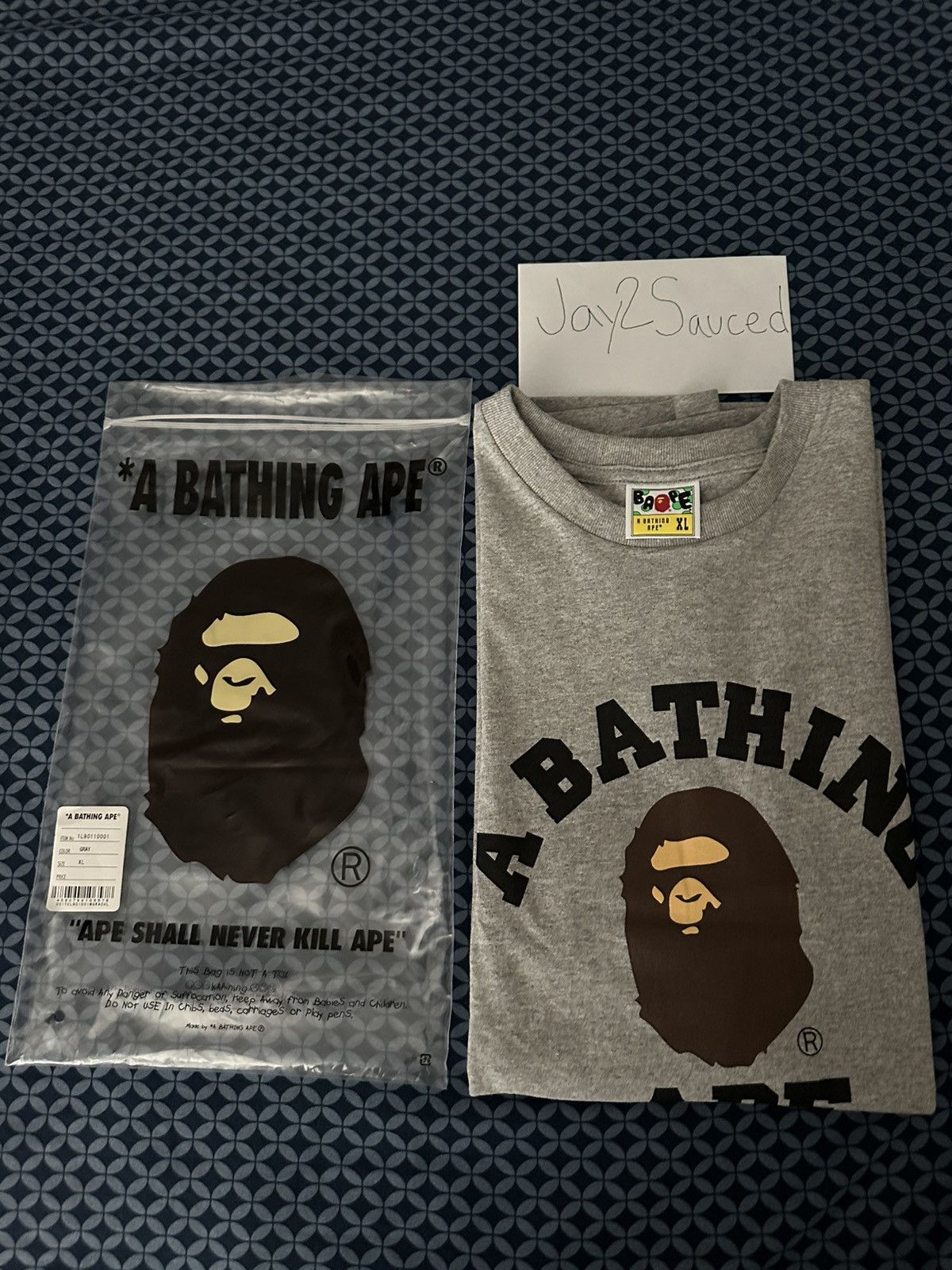 Bape Abathing Ape Gray College Tee Hoodie, Sweatshirt | FlexRushtees.com