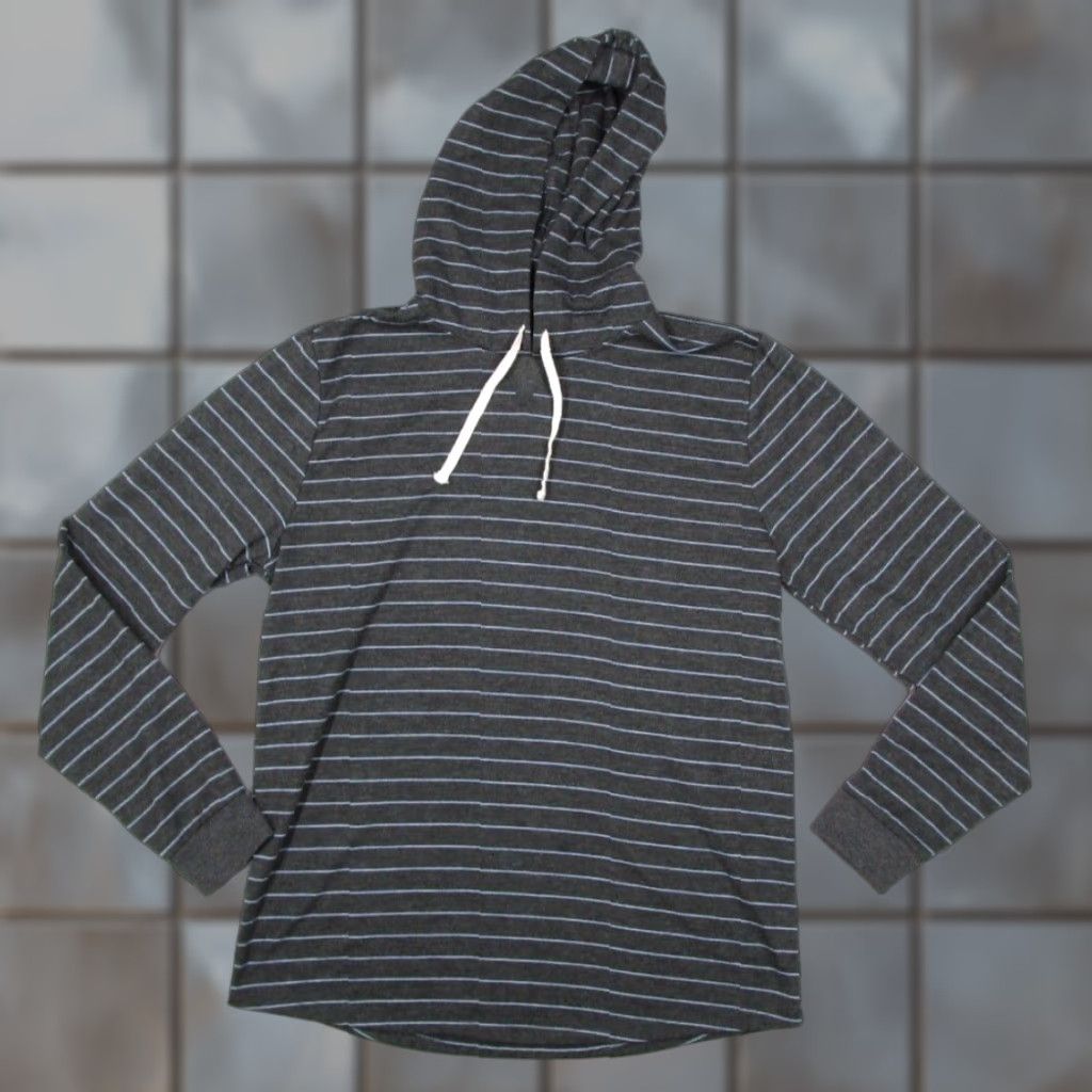 Layer Marine Layer Hoodie Mens Medium Gray Double Knit Long Sleeve Pullover Beach Work Shirt