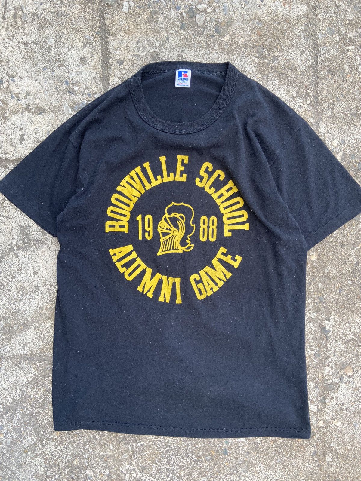Vintage Russell 80s Boonville School Tee Hoodie, Sweatshirt | FlexRushtees.com