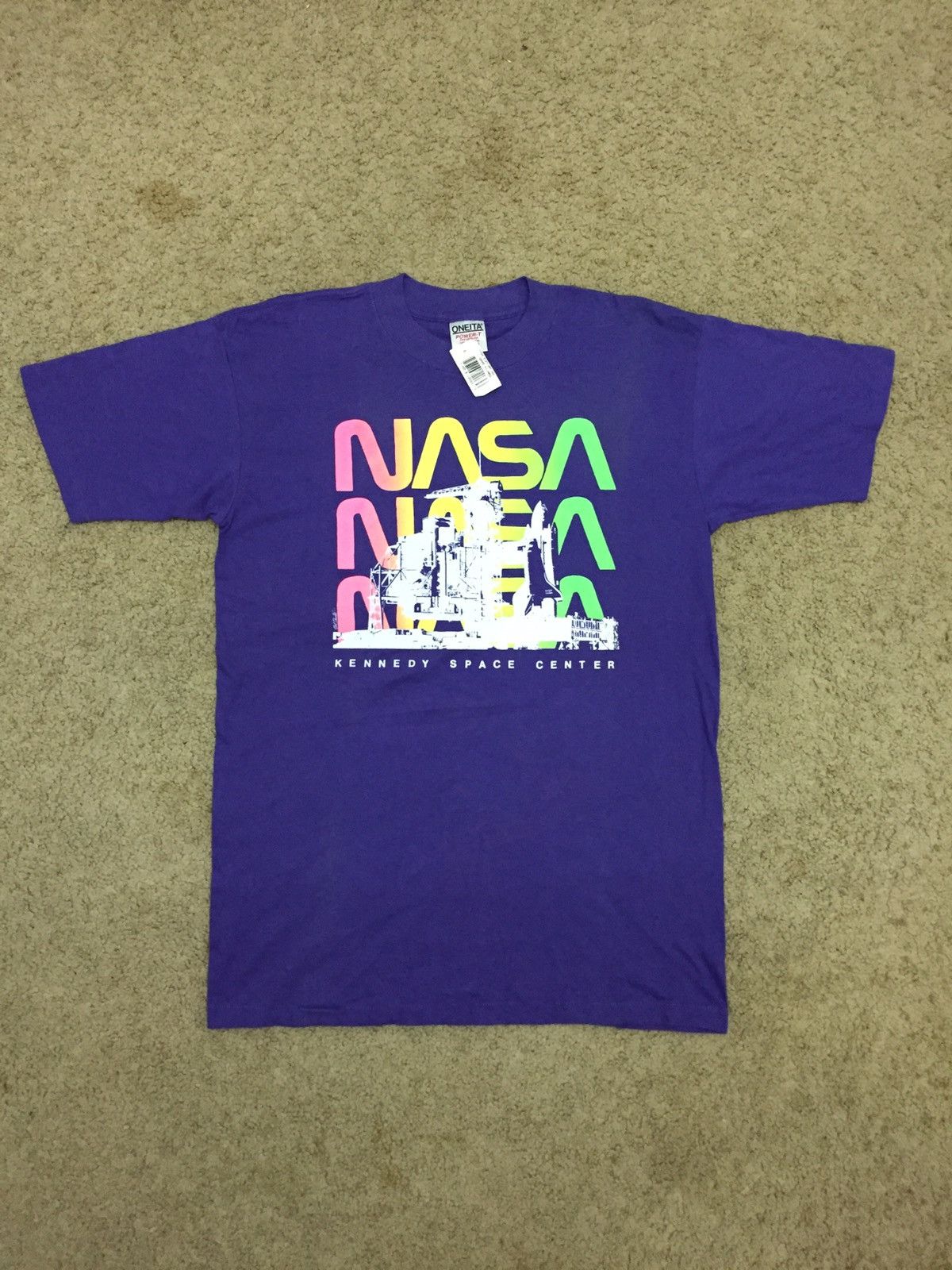 Sale Vintage Oneita Nasa Rainbow Spell Out
