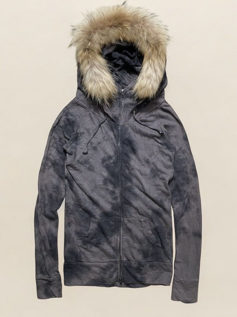 If Six Was Nine 2000s Bleach Double Layer Faux Fur Zip Up Hoodie