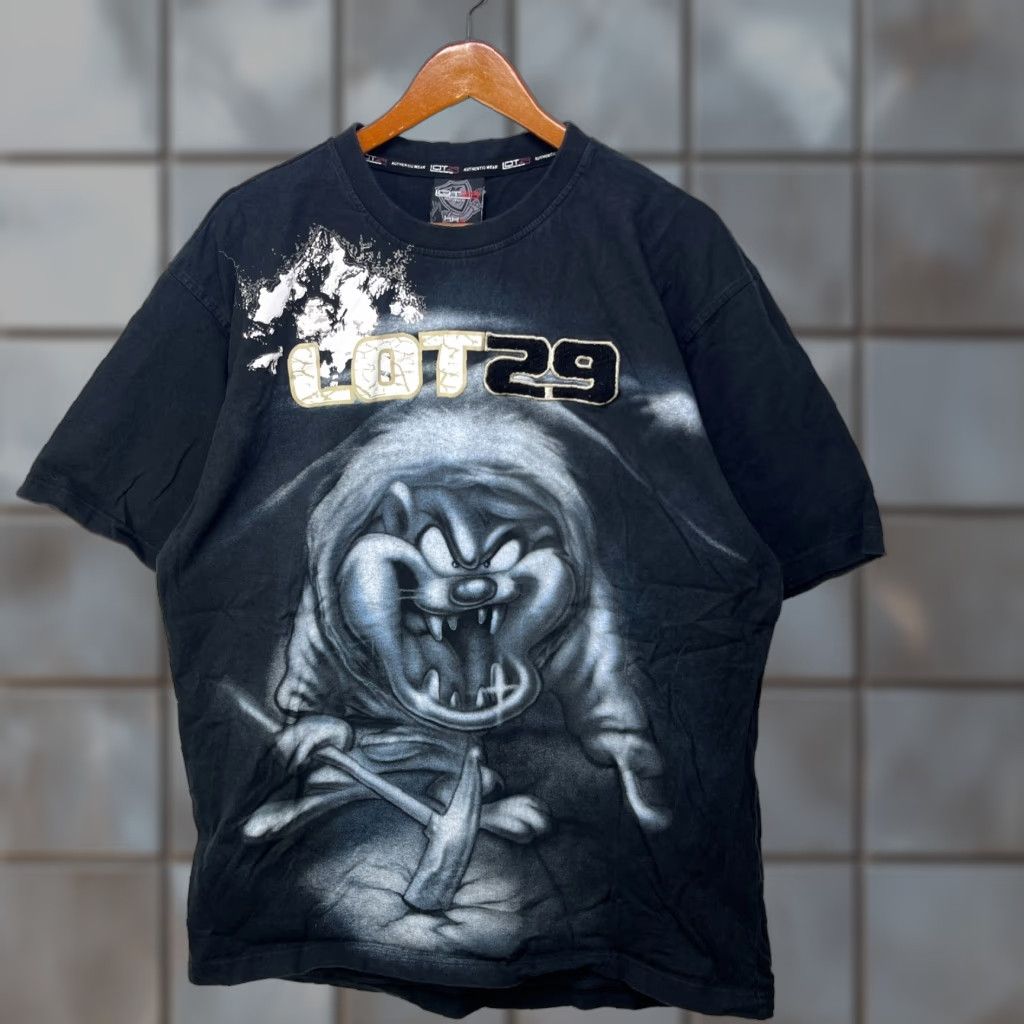 Vintage Lot 29 Taz T Shirt 2xl Black 90s Graphic Print Bugs Bunny Mens Cotton Short Sleeve C Hoodie, Sweatshirt