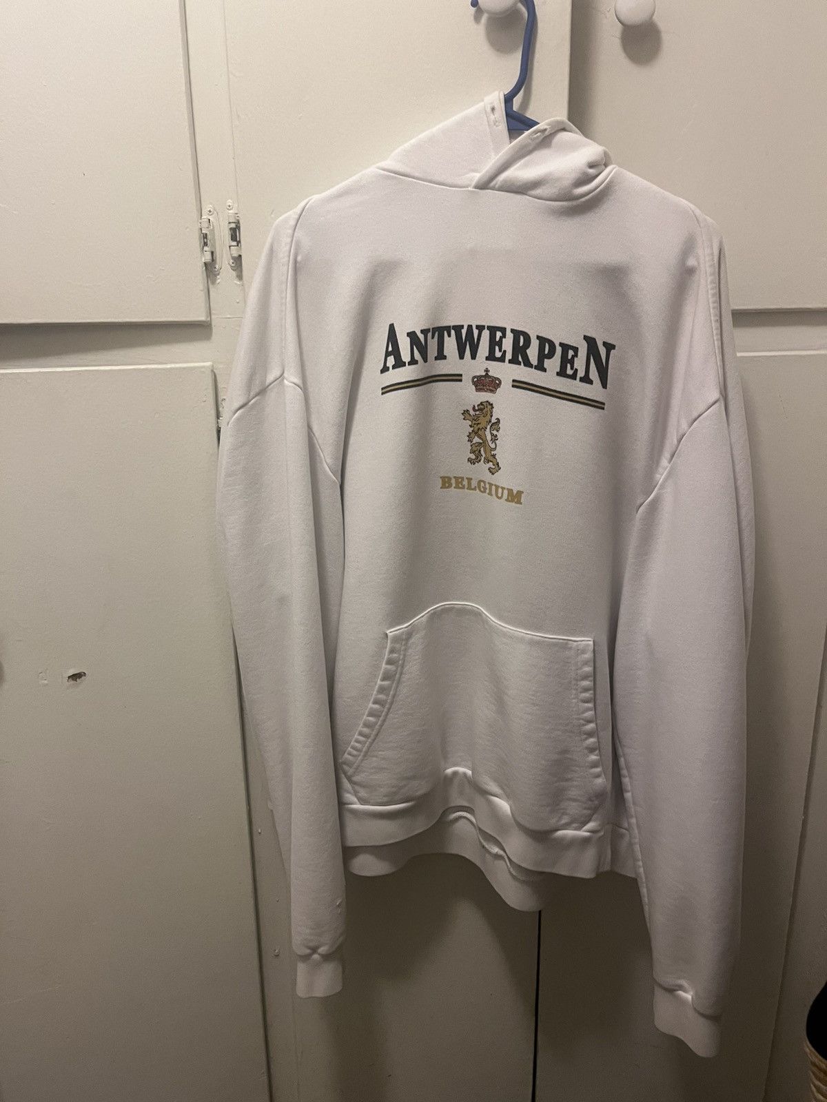 Vetements Antwerpen White Hoodie T-Shirts, Sweatshirt | FlexRushtees.com