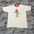 Vintage Chuck E Cheese Pizza Time Theatre Shirt Mens Large White 50 50 Ringer Cotton Polyest Hoodie, Sweatshirt