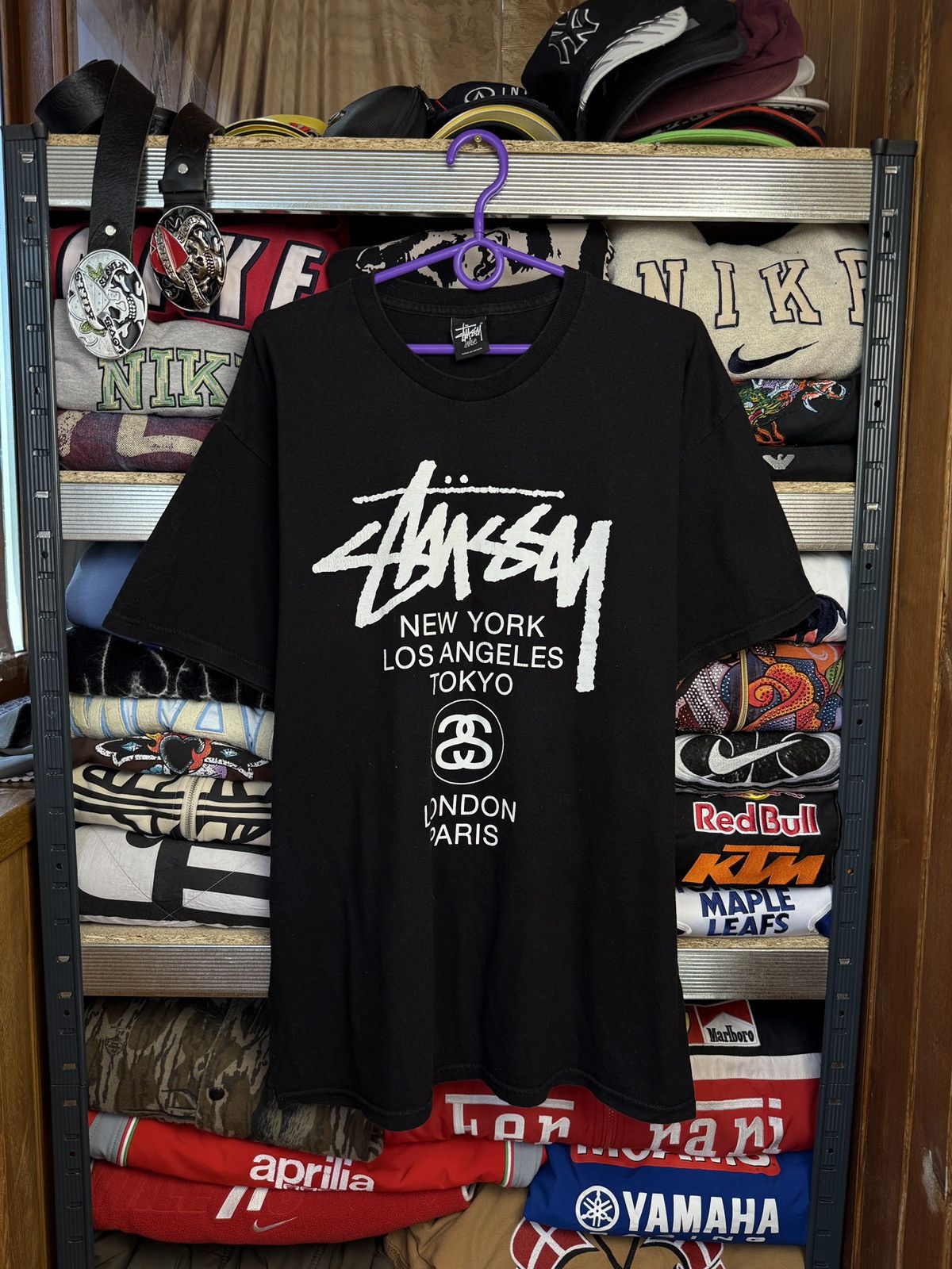 Vtg Stussy Tee Big Logo Printed Hoodie, Sweatshirt | FlexRushtees.com