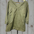 Vintage Nwt Edward Woman 100 Irish Linen Half Sleeve Tunic Top Embroidered Plus Size Xl