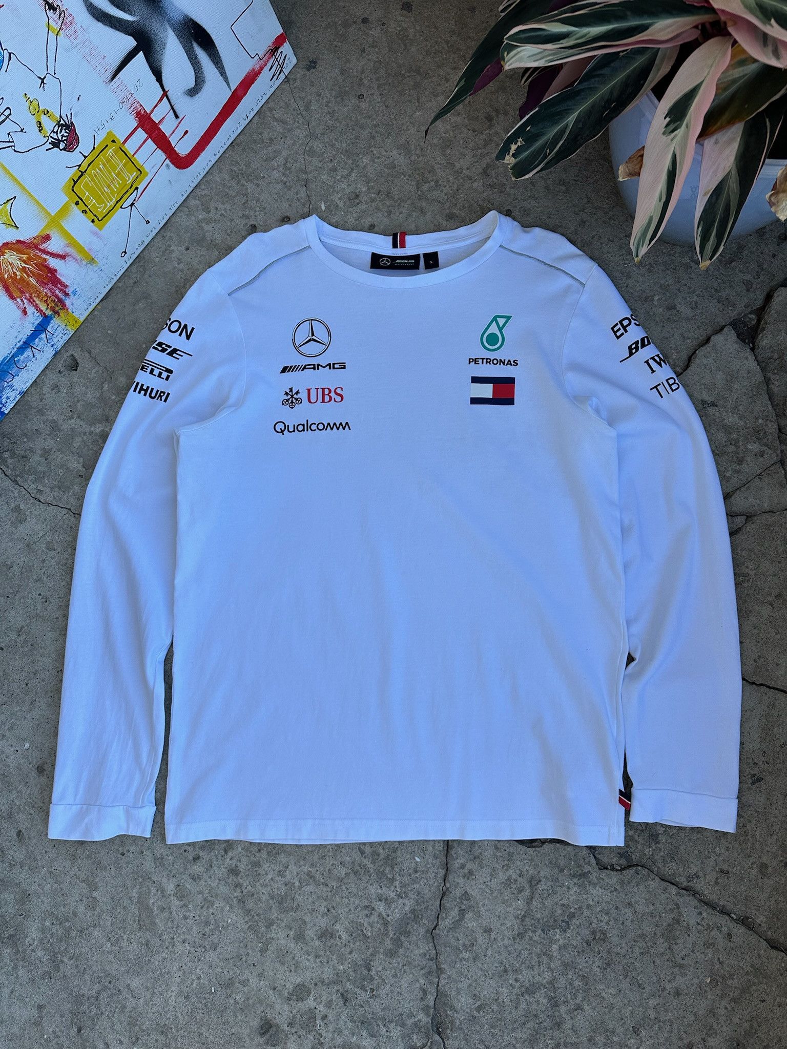 Formula 1 Official Tommy Hilfiger Mercedes F1 Drivers Tee Longsleeve Hoodie, Sweatshirt | FlexRushtees.com