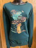 Other Green Sweater With Frog And Mushroom Design