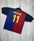 Vintage Barcelona Soccer Jersey 11 Rivaldo Size Xxl