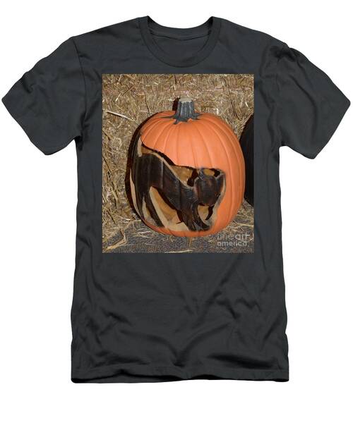 Black Cat On Pumpkin T-Shirt
