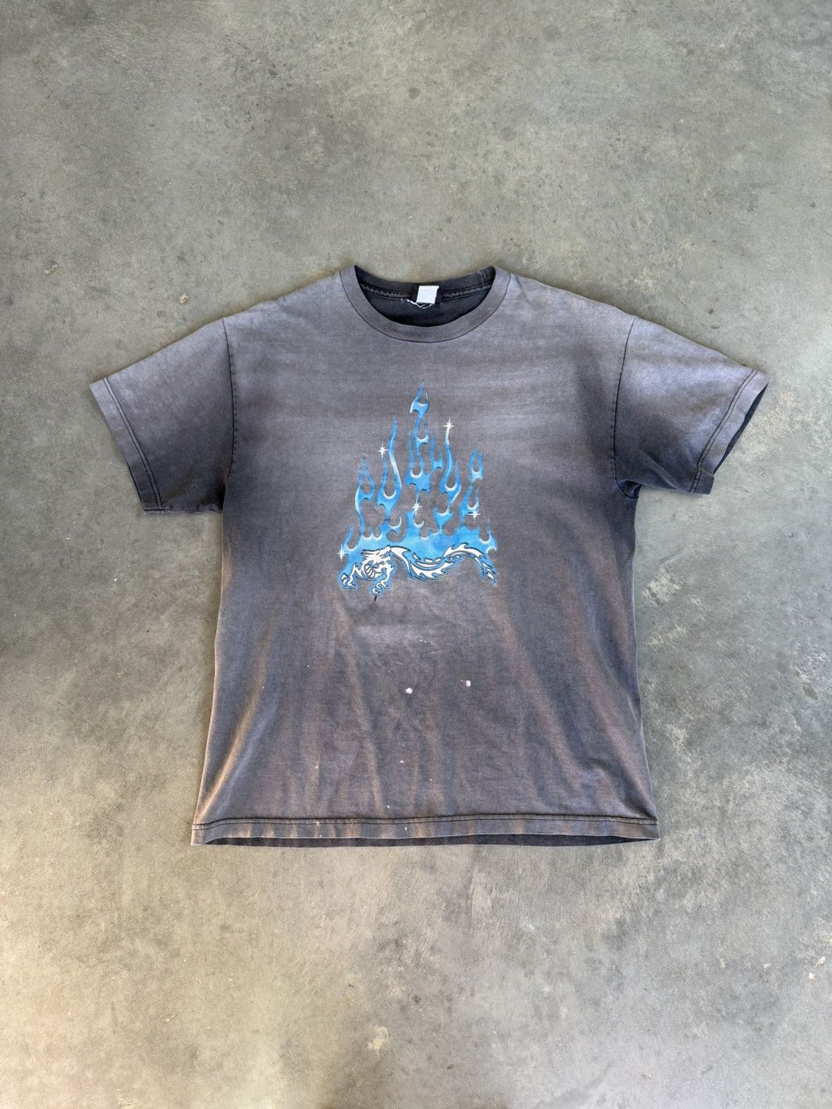 Vintage Blue Dragon Faded Distressed Tee Hoodie, Sweatshirt | FlexRushtees.com