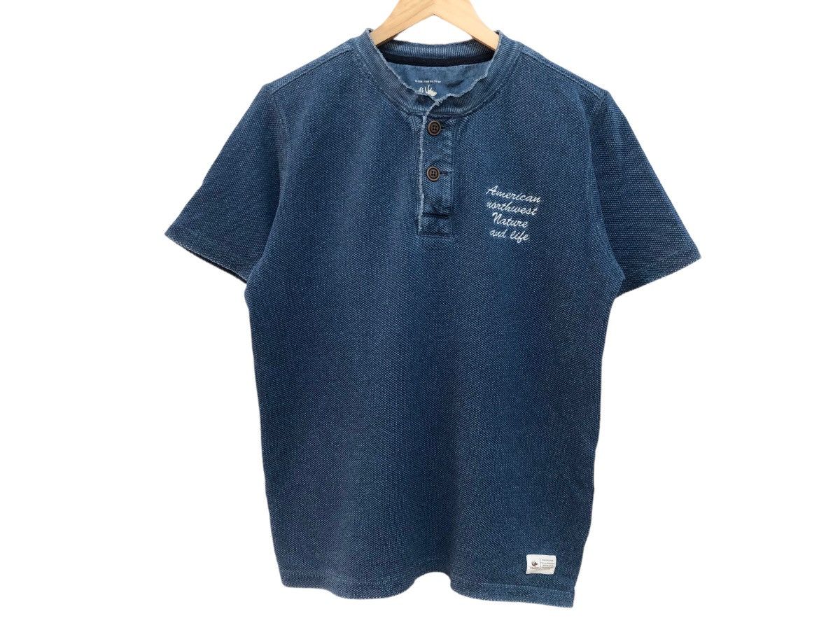 Japanese Elkex Indigo Henley Neck Tee Made For Nature Hoodie, Sweatshirt | FlexRushtees.com