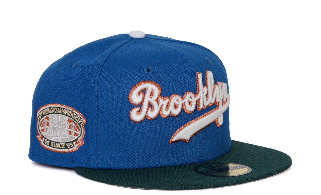 New Era Bk Dodgers 59fifty Fitted 1st World Champion Side Patch Sz 8