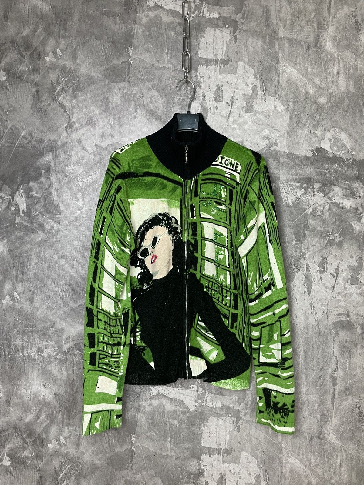 Vintage Avant Garde Overprint Custo Barcelona Y2k Coloured Sweater