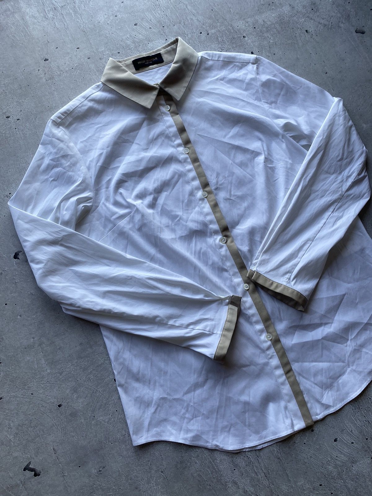 Designer Basic Piazza Sempione Made In Italy White Shirt Luxury Rare