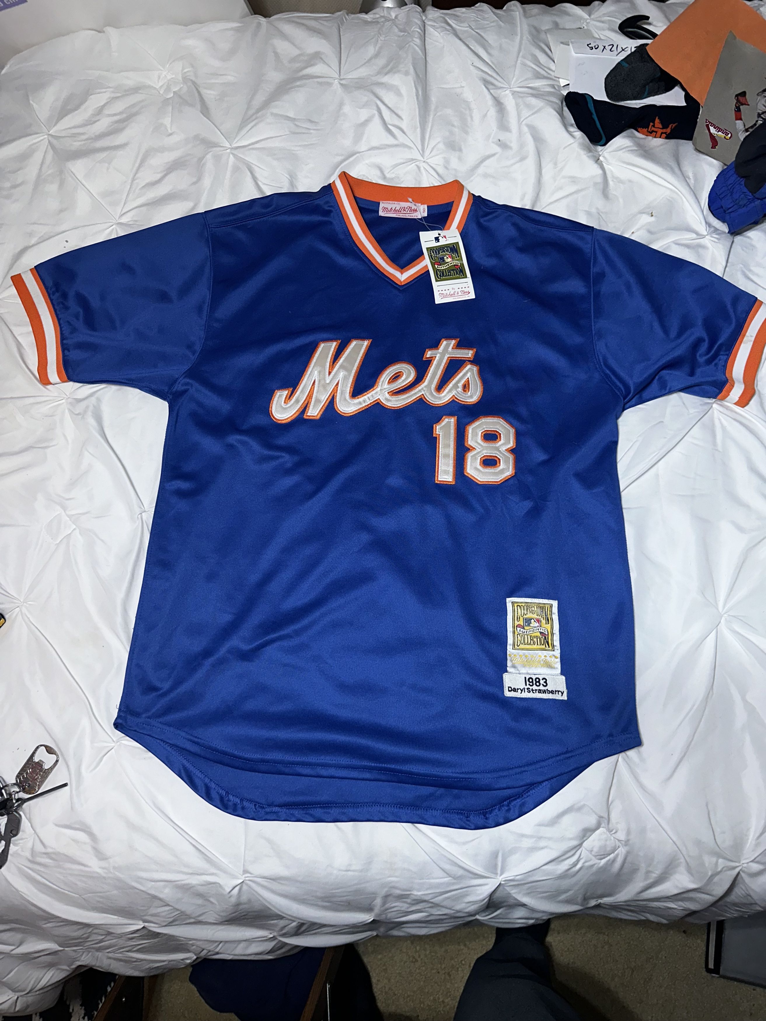 Ness Mitchell Ness Mets Strawberry 18 Jersey Size 50 Nwt