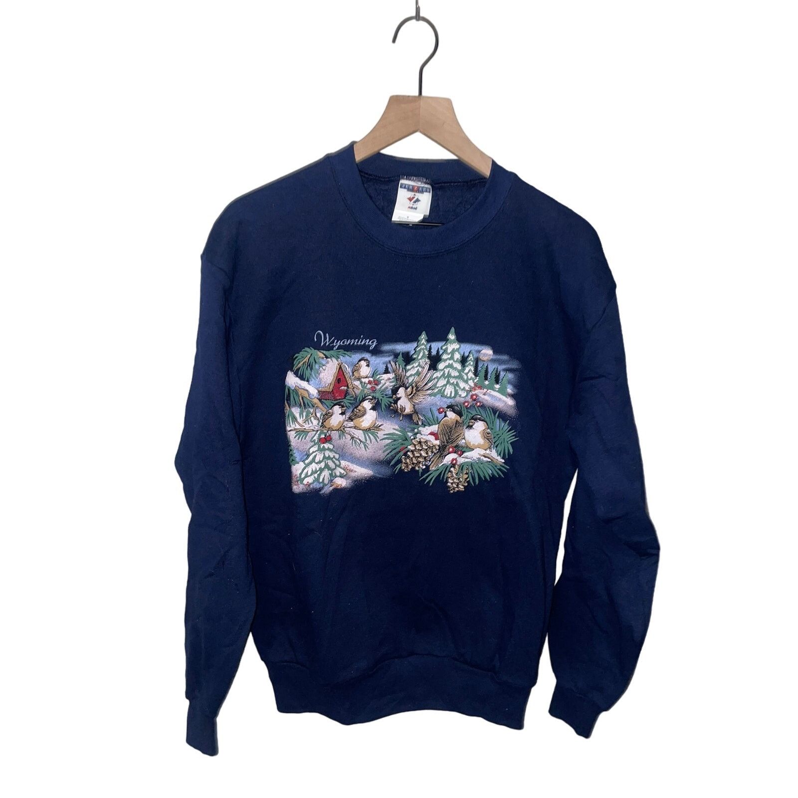 Jerzees Vintage Wyoming Sweatshirt Snow Crewneck Winter Vtg 90s M T-Shirts, Hoodie | FlexRushtees.com