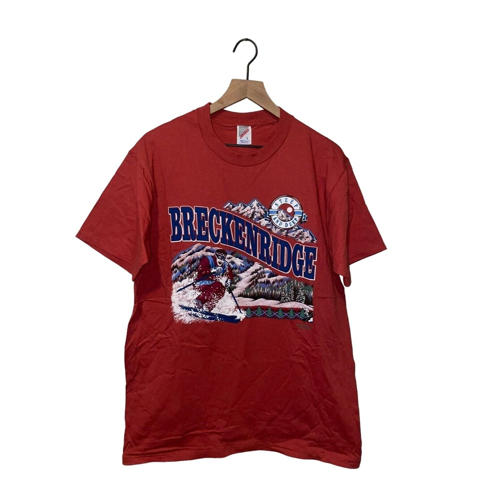 90s Vintage Jerzees Breckenridge Steep Deep Ski Colorado