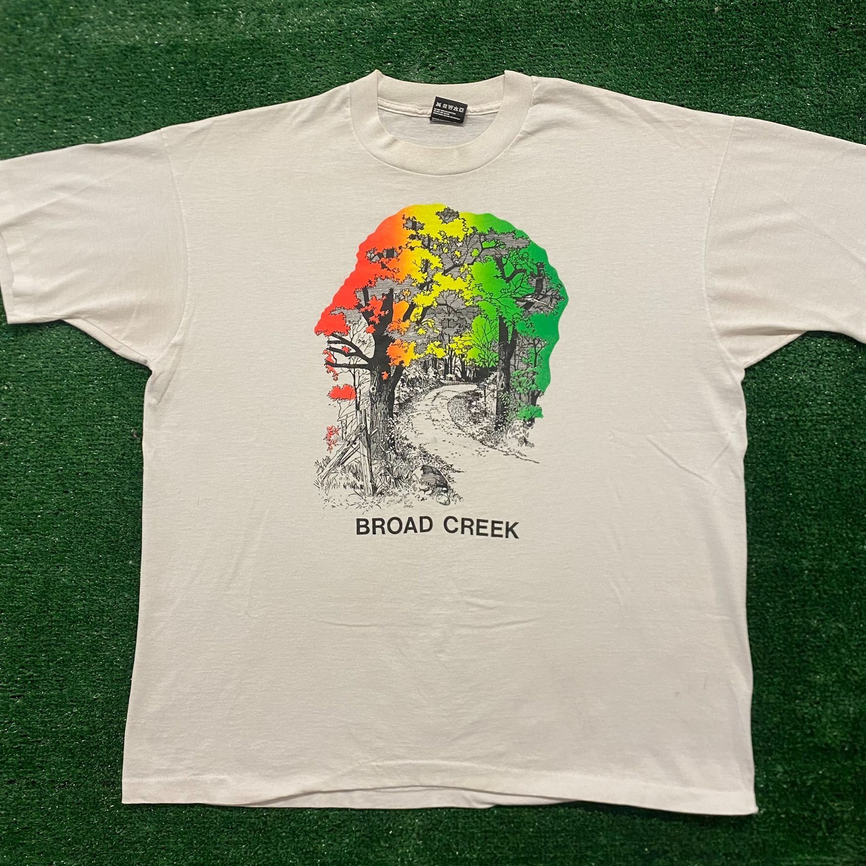 Crazy Vintage 90s Rainbow Forest Trees Nature T Shirt Hoodie, Sweatshirt | FlexRushtees.com
