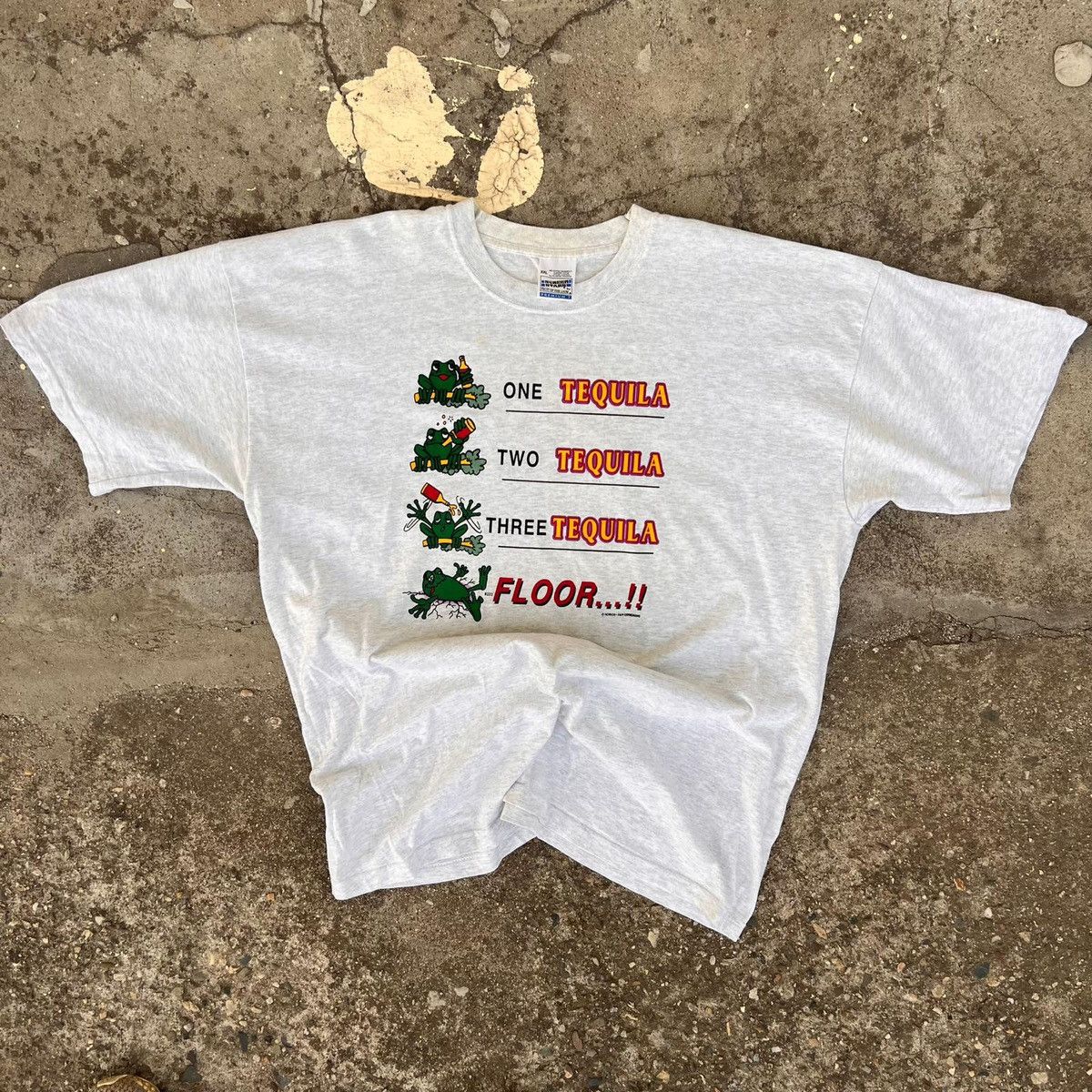 Tequila Vintage 90s Funny Print Tshirt Screenstars Grey Hoodie, Sweatshirt | FlexRushtees.com