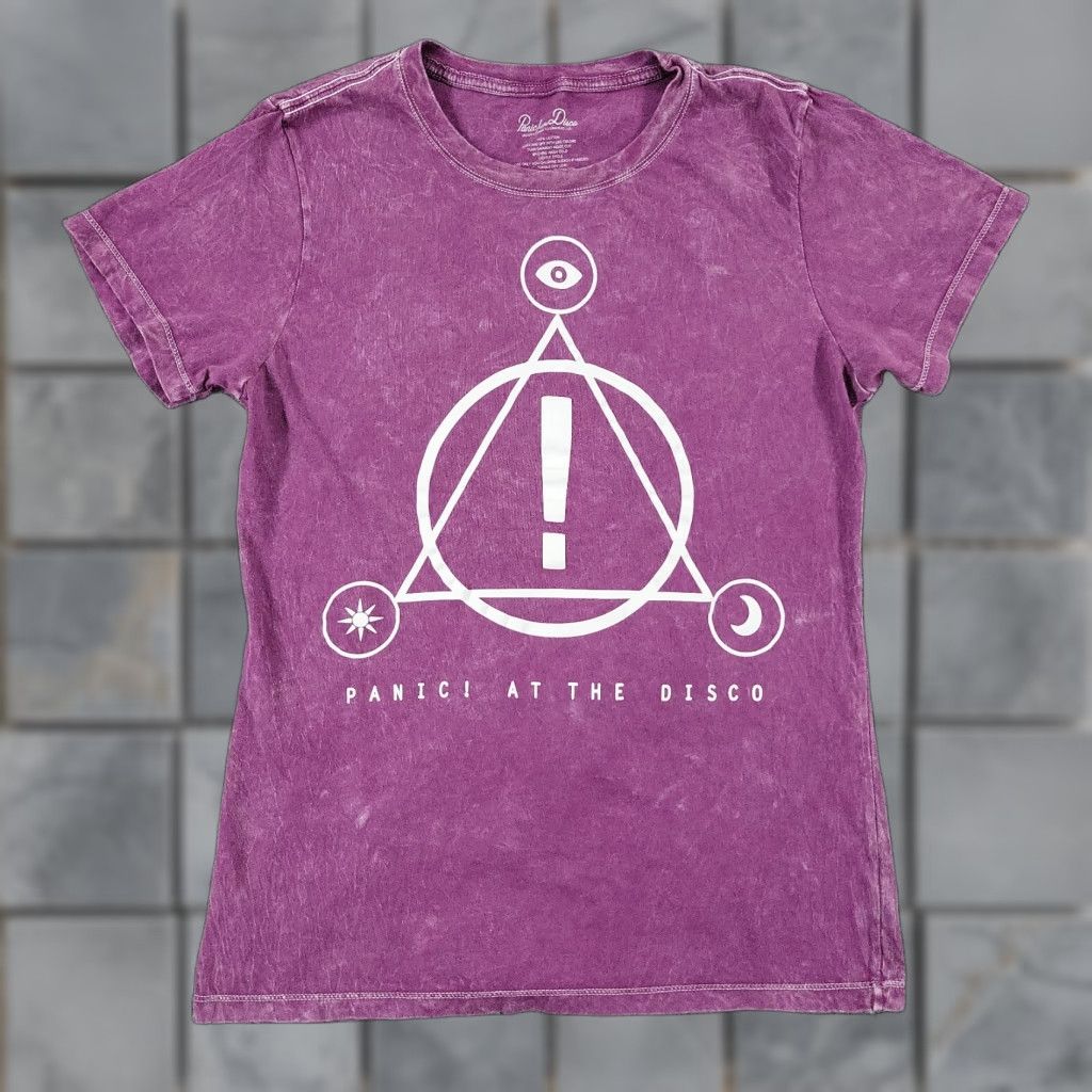 Vintage Panic At The Disco Shirt Women Medium Purple Graphic Tee Short Sleeve Top Casual Men Hoodie, Sweatshirt