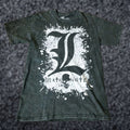 Logo 7 Adult M Death Note L Logo T Shirt Anime Mineral Wash Casual Short Sleeve Crew Neck Black Cott Hoodie, Sweatshirt