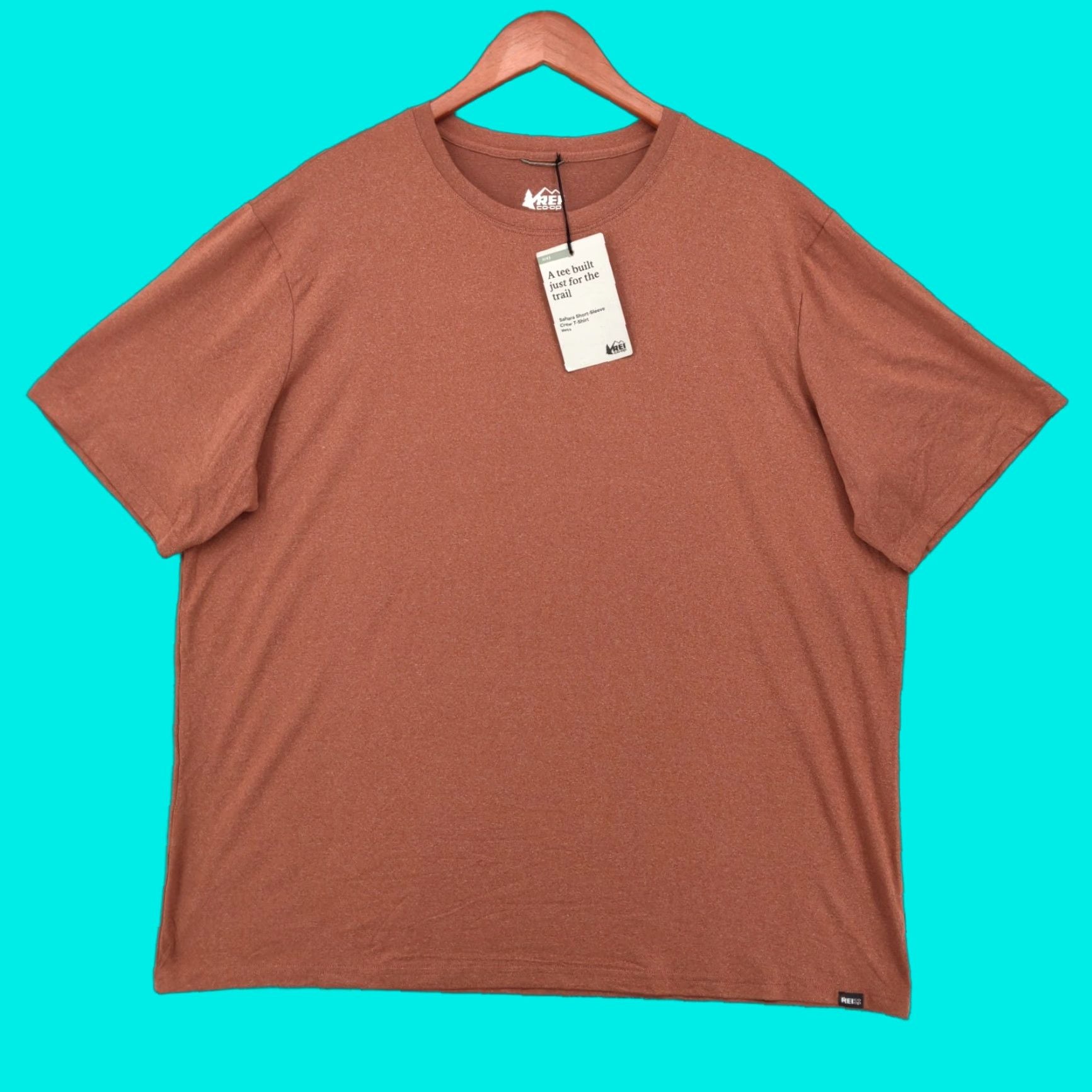 Vintage Rei Co Op Shirt Men Xl Sahara Brown Heather Performance Short Sleeve Hiking Shirt