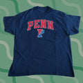 Vintage Fanatics Shirt 2xl Blue Ivy League University Of Pennsylvanian Quakers T Shirt Mens