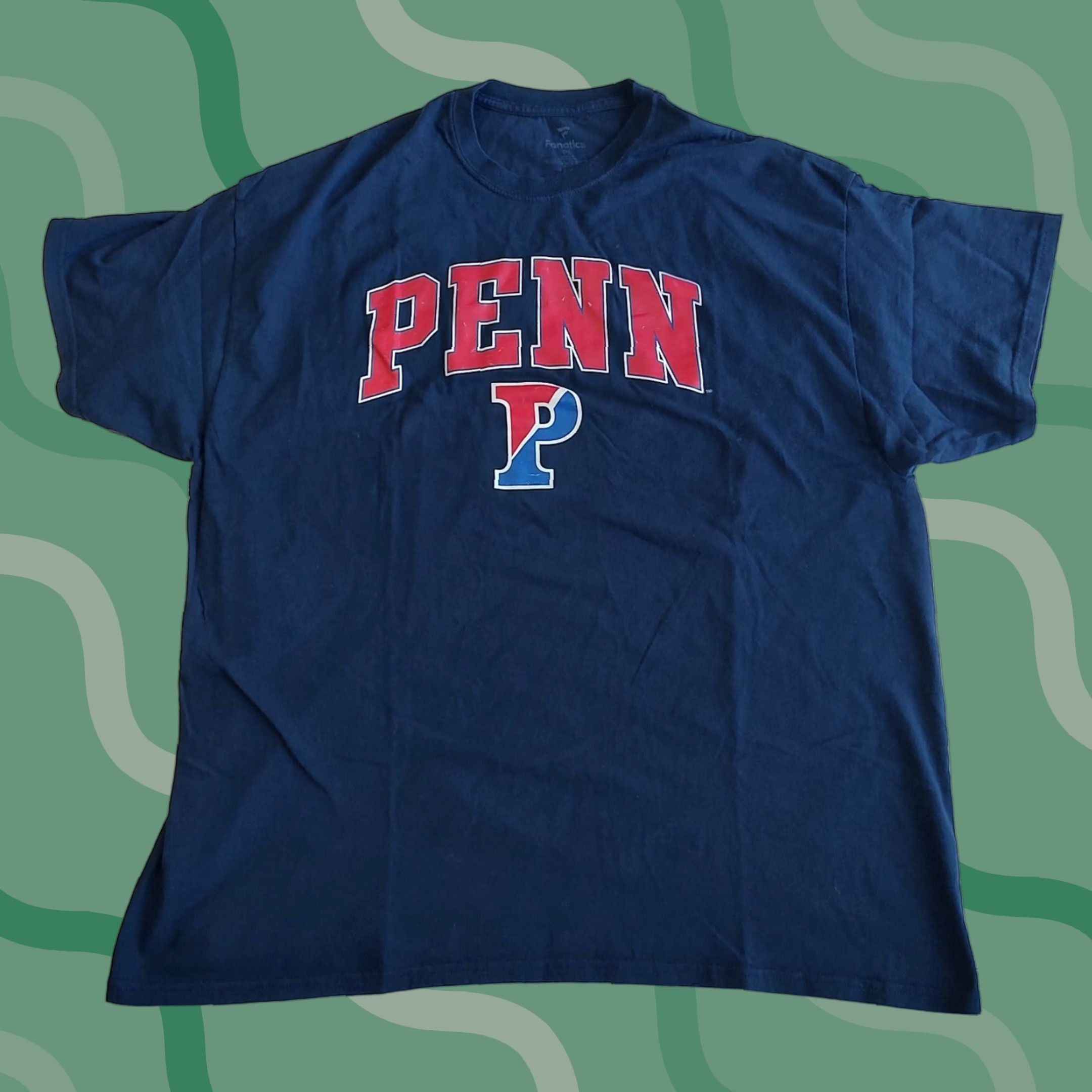 Vintage Fanatics Shirt 2xl Blue Ivy League University Of Pennsylvanian Quakers T Shirt Mens