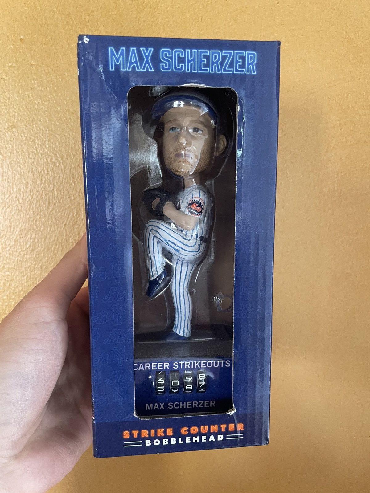 Mlb Max Scherzer New York Mets Bobblehead Strike Counter