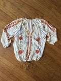 Anthropologie Greylin Embroidered Embellished Boho Blouse