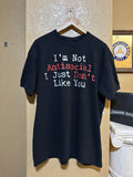 Vintage I M Not Antisocial Humor Tee Xl Funny Y2k Hoodie, Sweatshirt | FlexRushtees.com