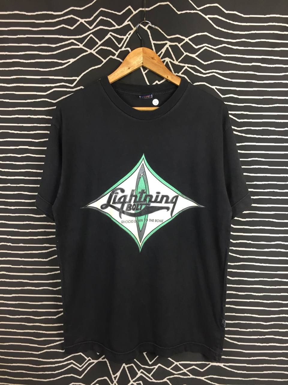 Vintage Vtg Lighting Bolt Shocks Down To The Bone Surf Skate Tee Hoodie, Sweatshirt | FlexRushtees.com