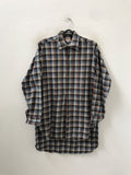 Vintage 70s 80s Eltva Checks Pull Over Flannel Tunic Shirt