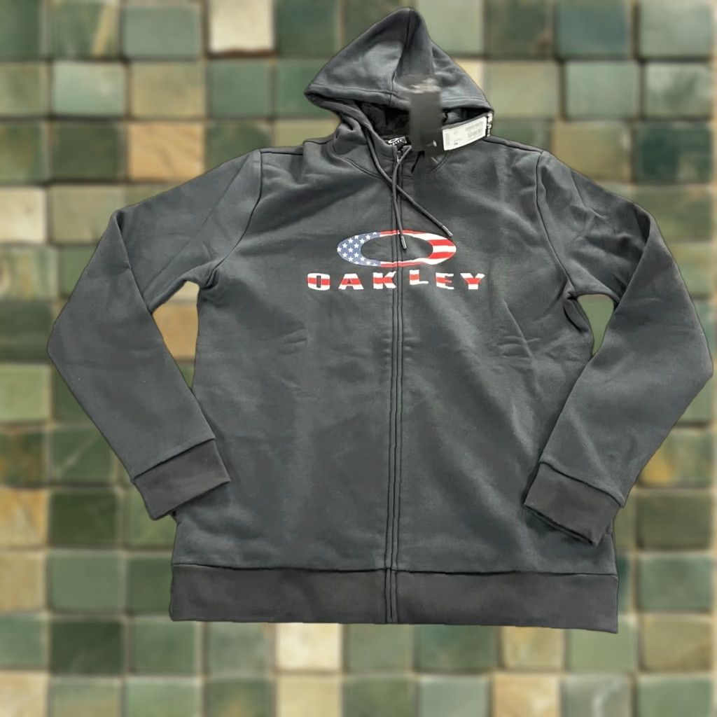 Oakley Bark Fz Hoodie 2 0 Men S Size M Black American Flag Shirt Mens Hoodies Graphic Print C Sweatshirt | FlexRushtees.com