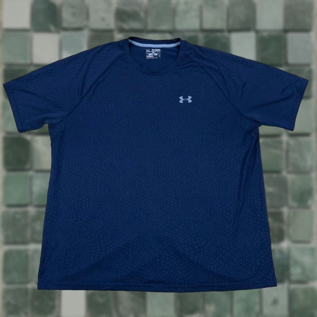 Armour Under Armour T Shirt Men S 2xl Navy Blue Heat Gear Loose Fit Geometric Shirt