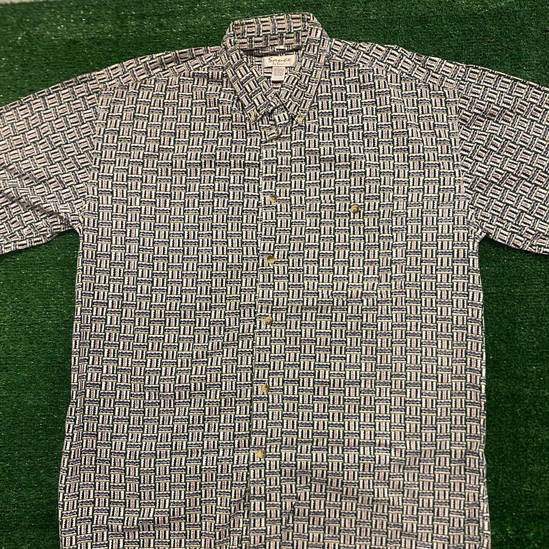 Vintage Ornate Psychedelic Print Vintage Skater Casual Shirt