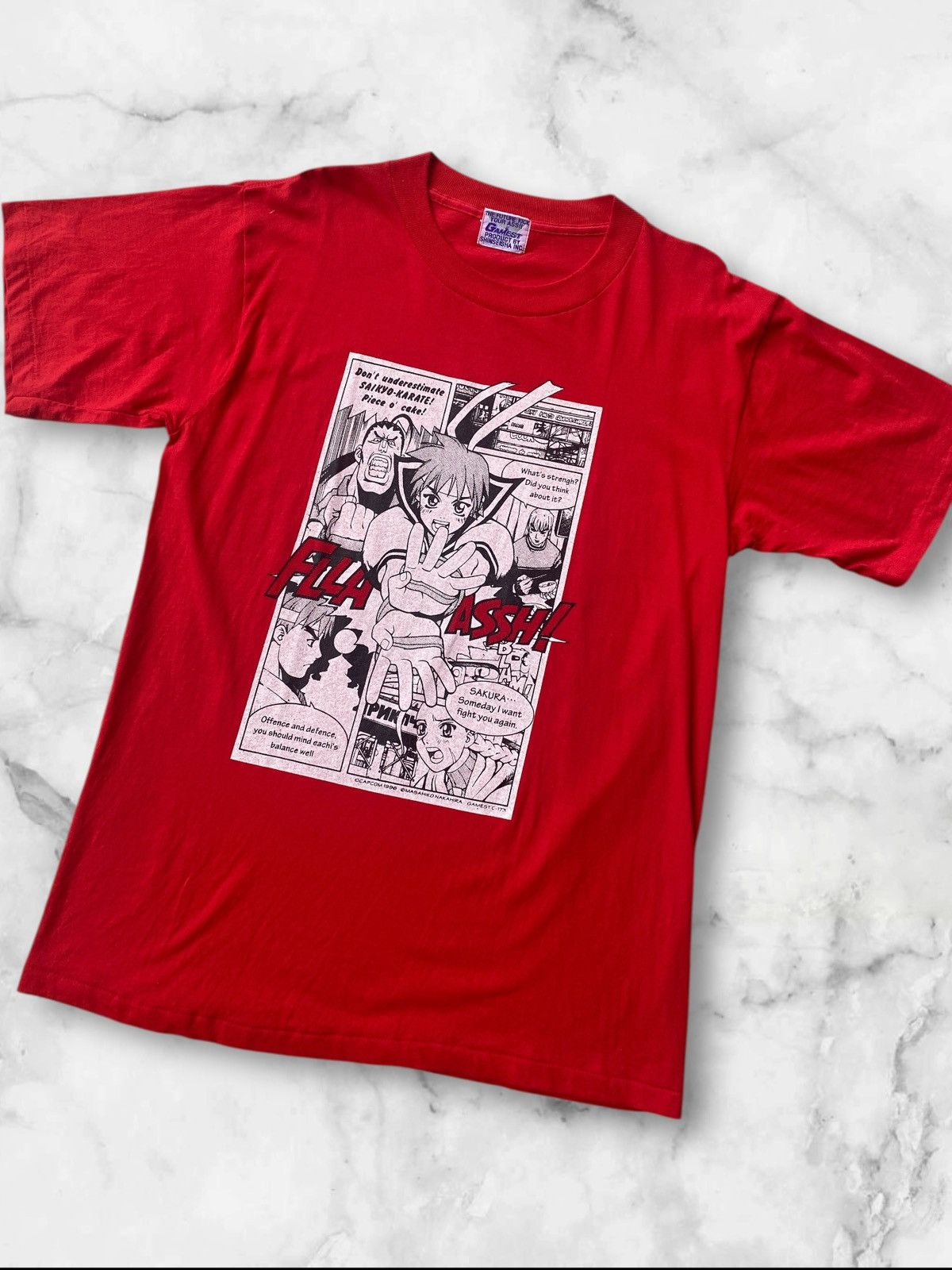 Fighter Street Fighter Alpha Sakura Manga Panel Tee Gamest 1996