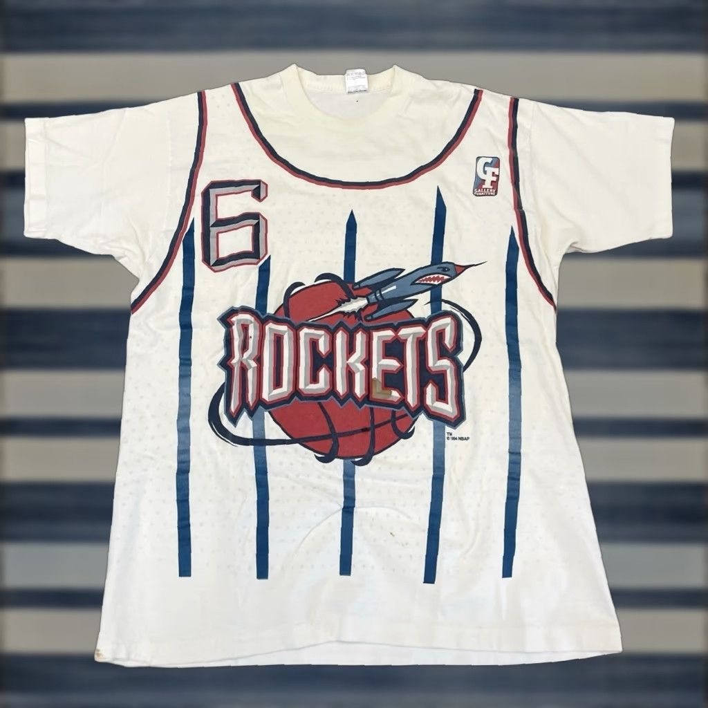 Fruit Of The Loom Vintage Houston Rockets Gallery Furniture Promo T Shirt 1994 Nba Basketball Xl Whi