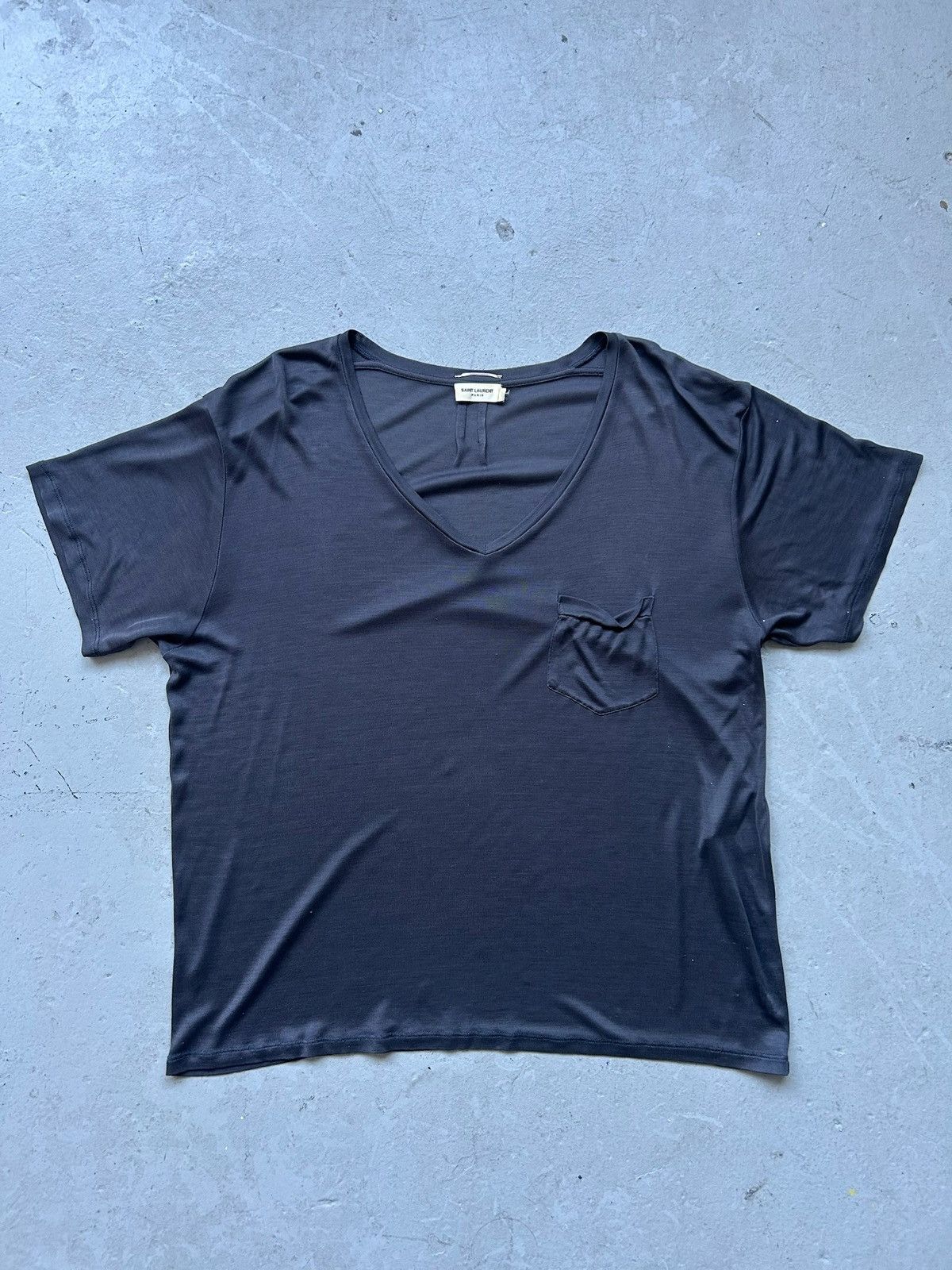 Laurent Paris Saint Laurent Paris 2013 V Neck Pocket T Shirt
