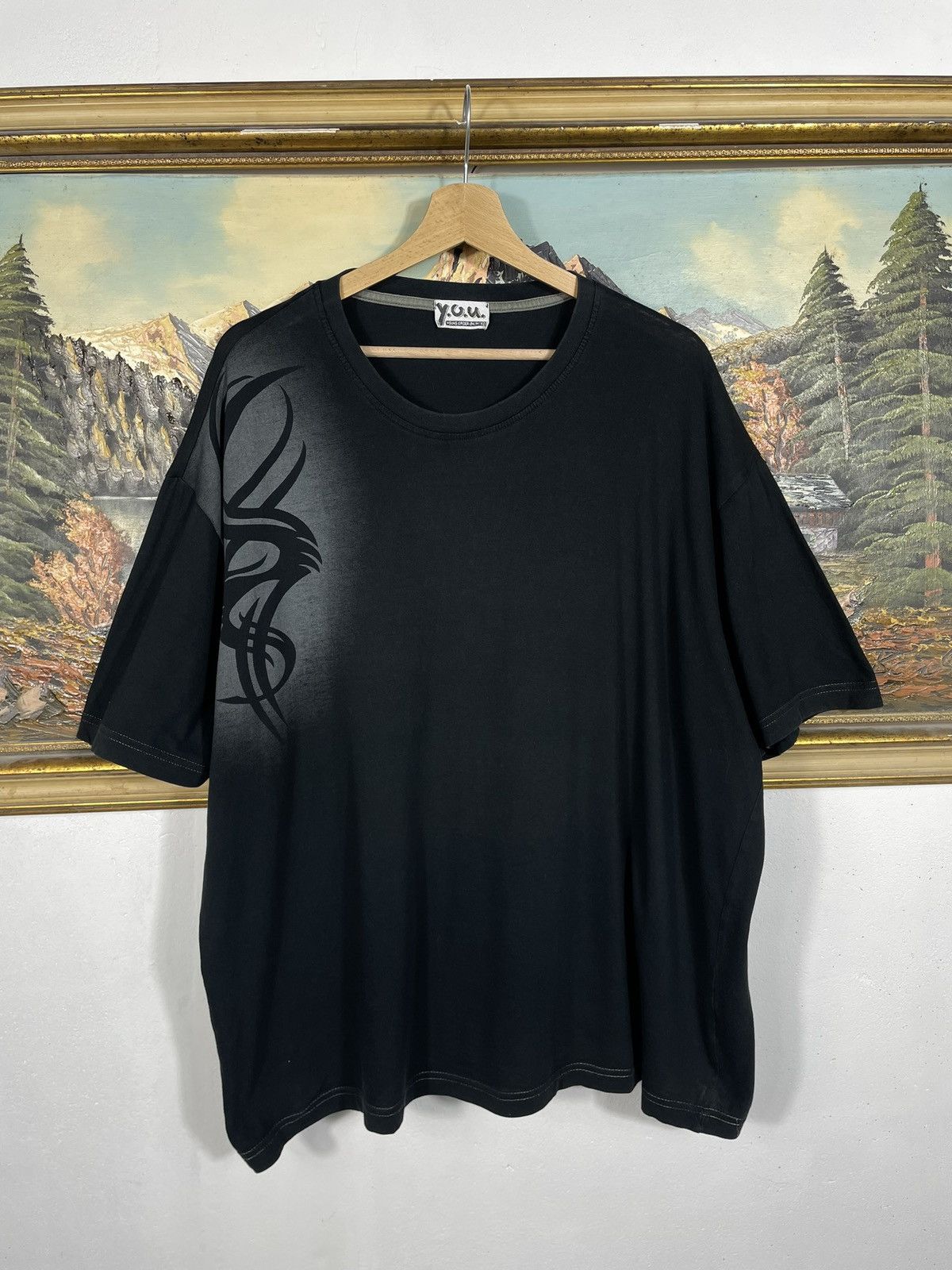 If Six Was Nine Vintage Y2k Black T Shirt Tee Tribal Affliction Avant Garde